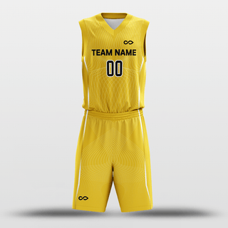 Latitude and Longitude Sublimated Basketball Set Yellow