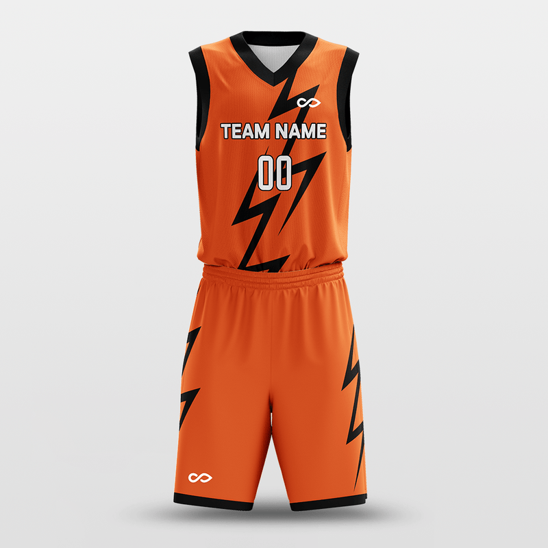 Orange Black White Custom Reversible Basketball Jersey -  Denmark