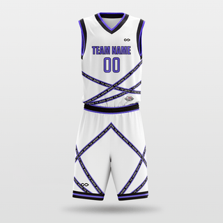 Blue&White Stripe Fission Basketball Set for Team