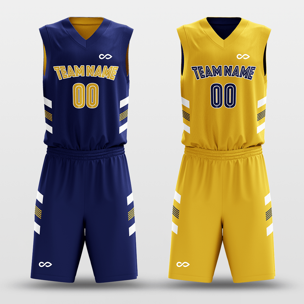 Navy&Yellow Custom Basketball Uniform