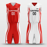 Red&White Custom Reversible Basketball Set