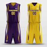 Yellow&Purple Custom Reversible Basketball Set