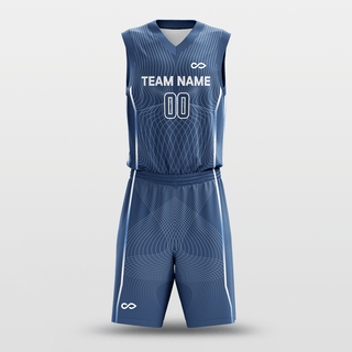 Latitude and Longitude Sublimated Basketball Set Blue