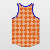 Orange Plaid Basketball Sport Shirts 