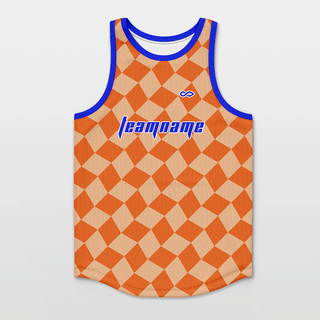 Orange Plaid Custom Basketball Bibs