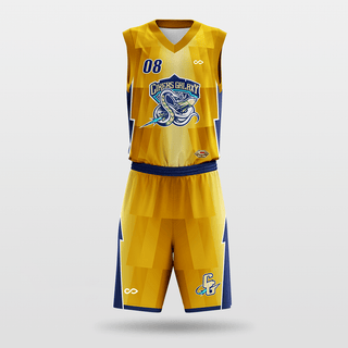 Yellow Custom Basketball Uniform