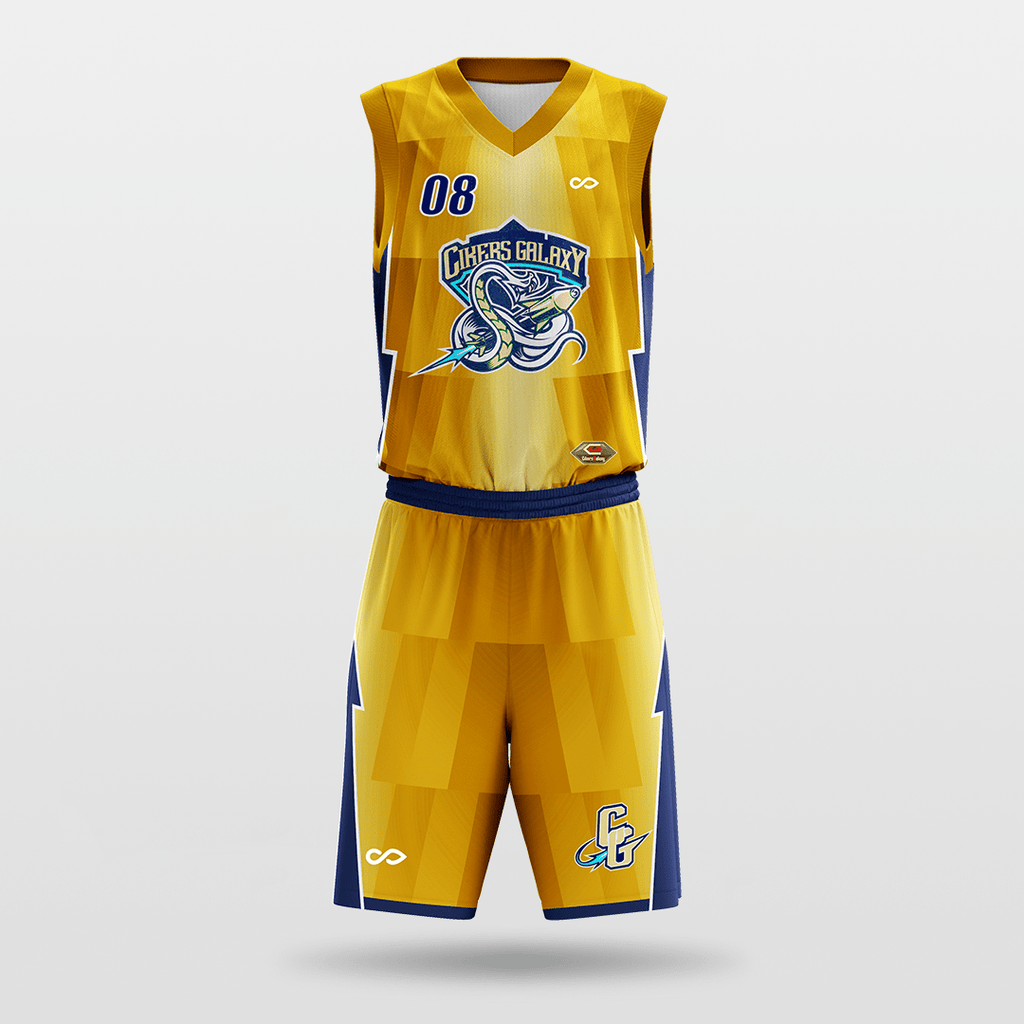 Yellow Custom Basketball Uniform