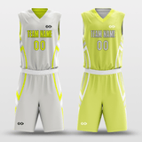 Gray&Yellow Custom Reversible Basketball Set