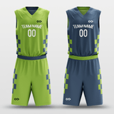 Green&Blue Custom Reversible Basketball Set