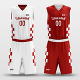 Red&White Custom Reversible Basketball Set