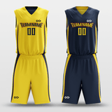 Yellow&NavyCustom Reversible Basketball Set