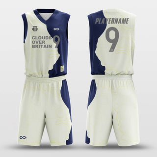 Custom Basketball Jersey Set White and Blue