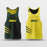 Green and yellow basketball jersey