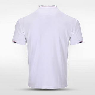 White Adult Stand Collar Polo Shirts