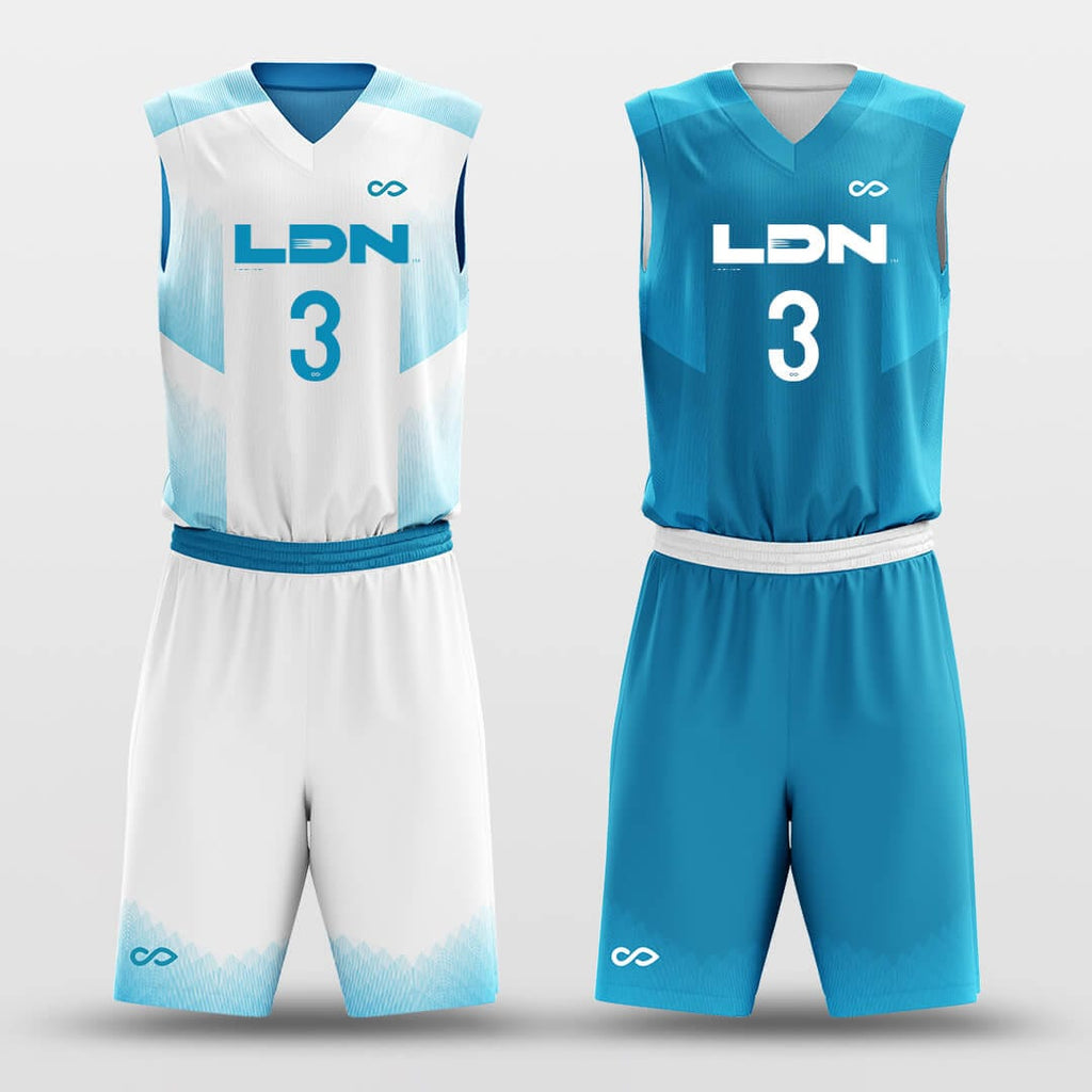 Latest Cool Basketball Uniform Design Color Blue Sublimated Custom Logo  Breathable Basketball Jersey