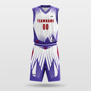 Blue and White Custom Basketball Uniform