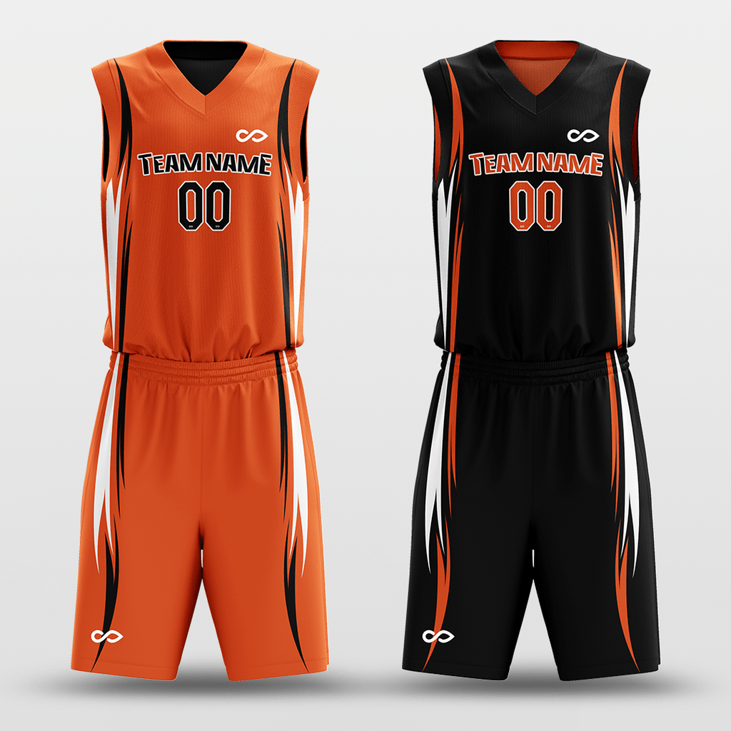 Black&Orange Custom Reversible Basketball Set