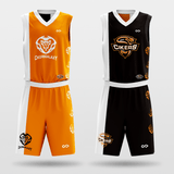 Orange&Black Tai Chi Sublimated Basketball Set
