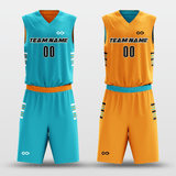Orange&Blue Custom Reversible Basketball Set
