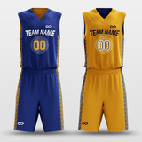 Navy&Yellow Custom Reversible Basketball Set