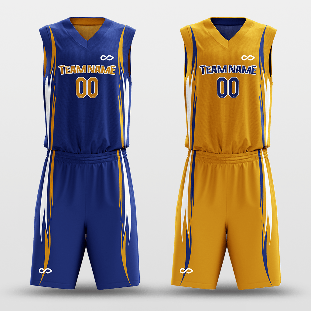 Blue&Yellow Custom Reversible Basketball Set