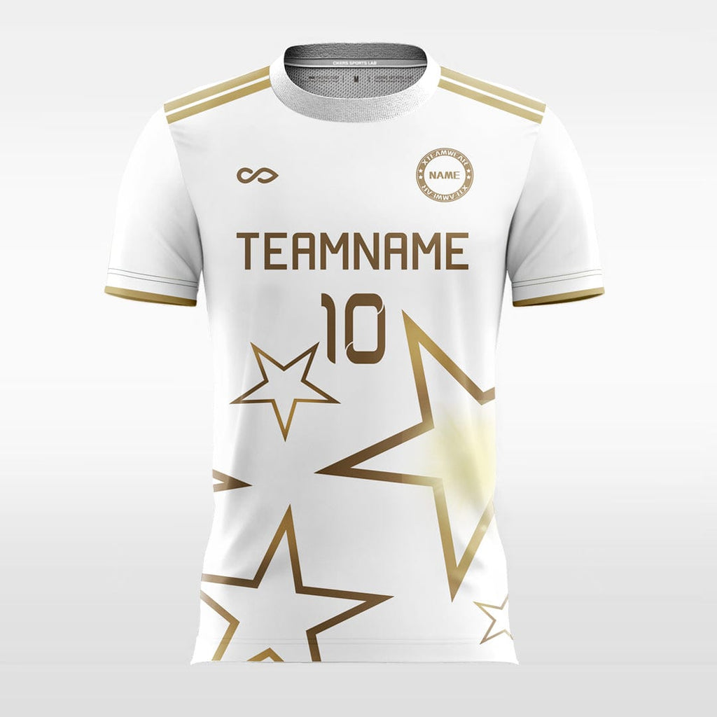 Custom Gold Black-White Sublimation Soccer Uniform Jersey - Best Custom