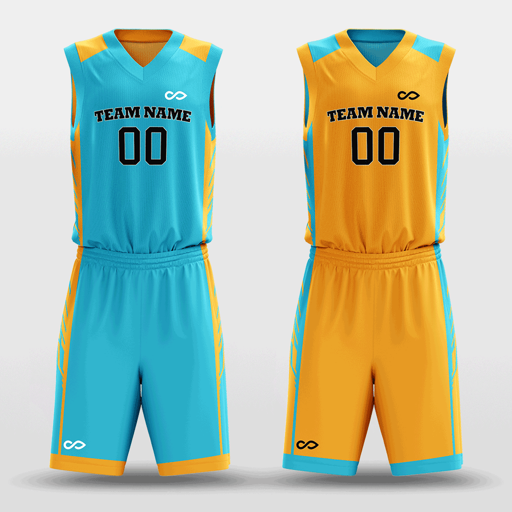 Blue&Orange Custom Reversible Basketball Set