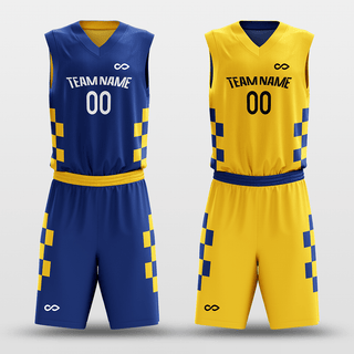 Blue&Yellow Custom Reversible Basketball Set