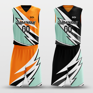 Black&Orange Color Sublimated Basketball Set