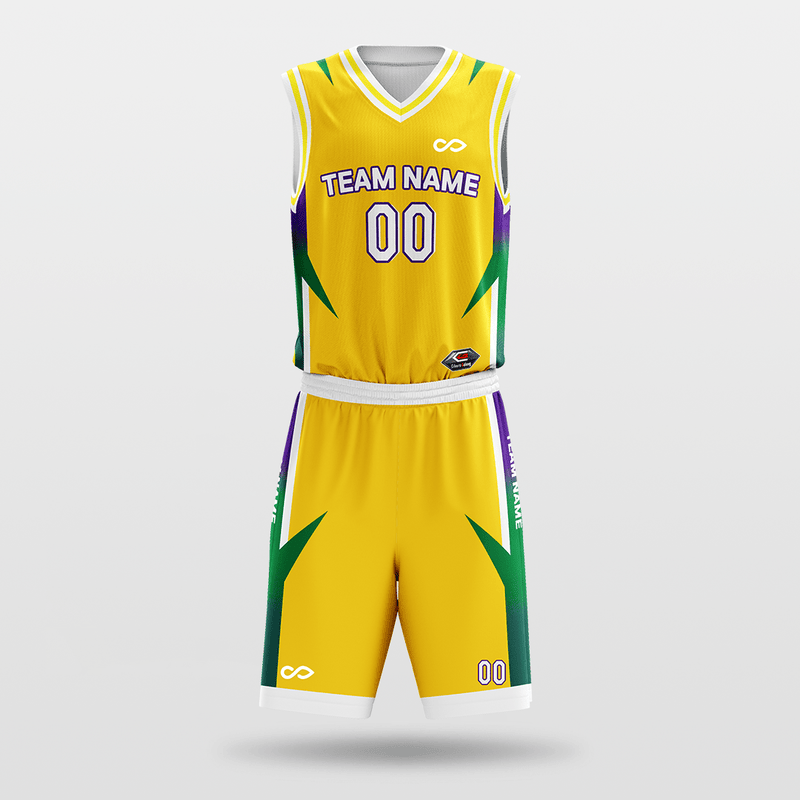 Needle Point - Custom Sublimated Basketball Jersey Set Yellow