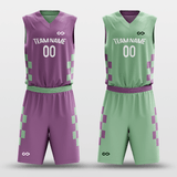 Purple&Green Custom Reversible Basketball Set