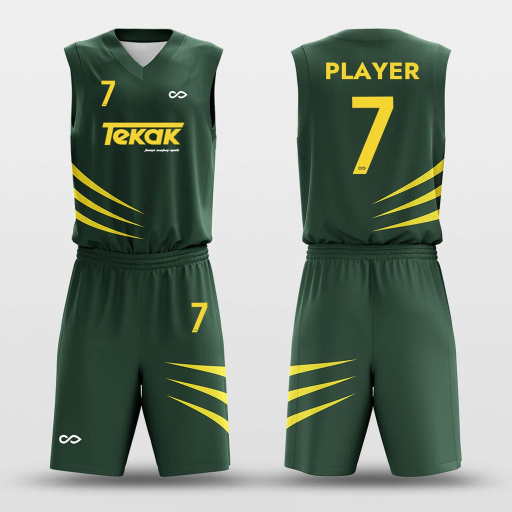 dark green basketball jersey set
