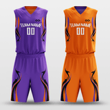 Purple&OrangeCustom Reversible Basketball Set