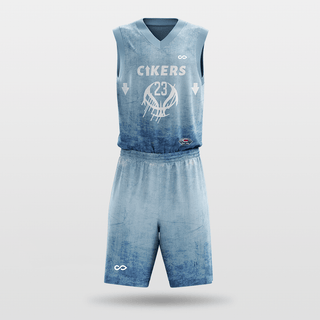 Light Blue Custom Basketball Uniform