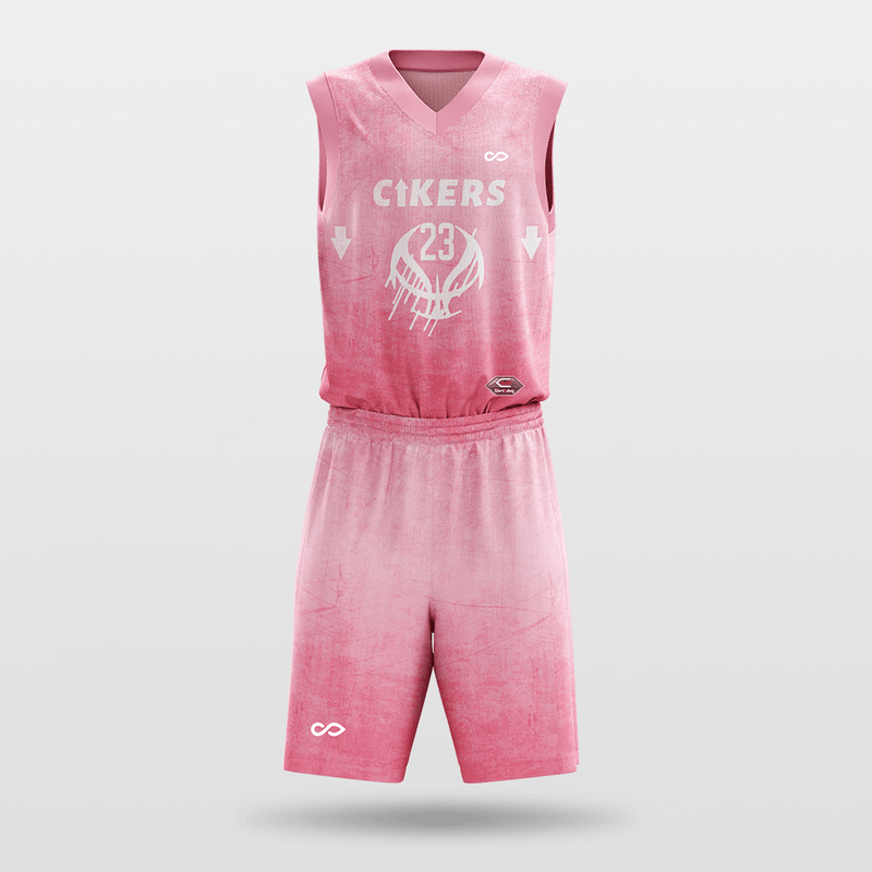 Drizzle - Custom Sublimated Basketball Jersey Set Pink Color-XTeamwear