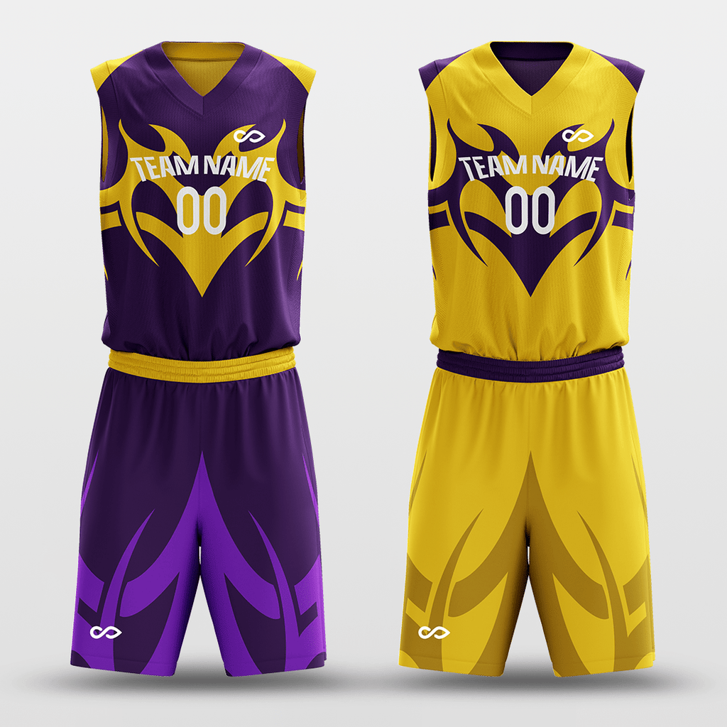 Purple&Yellow Baron Sublimated Basketball Set