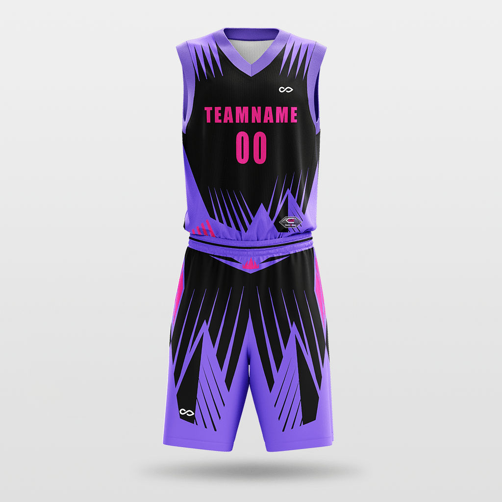Cikers Sports Bauhinia - Customized Sublimated Basketball Set Purple / 4XL