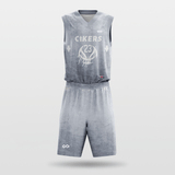 Grey Custom Basketball Uniform