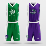 Green&Purple Tai Chi Customized Basketball Set