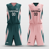 Green & Pink Custom Reversible Basketball Set