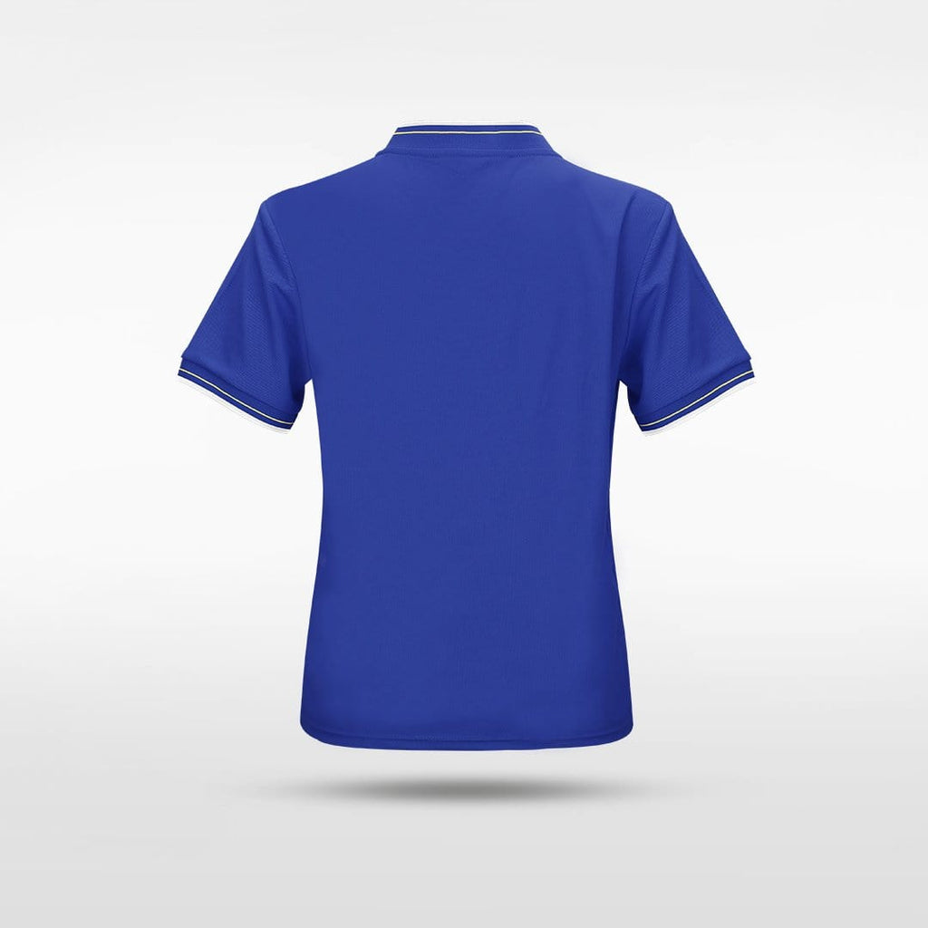 Blue Kids Stand Collar Polo for Team