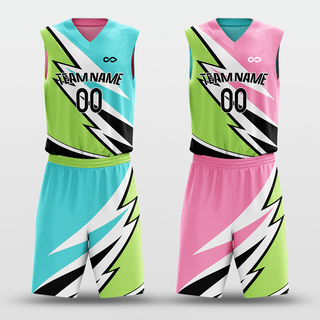 Pink&Cyan Sublimated Basketball Set