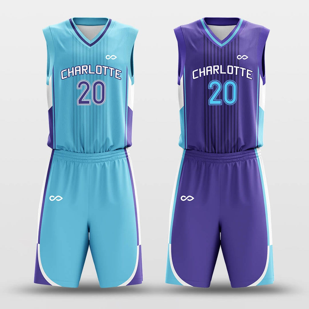 purple and blue basketball jersey