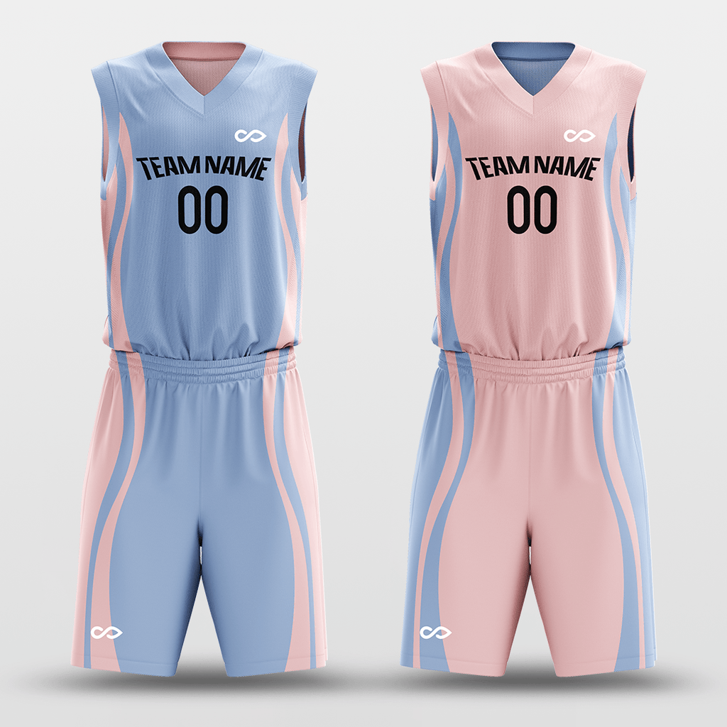 Pink&Blue Custom Reversible Basketball Set