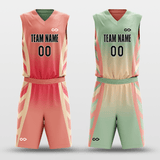 Rose Pink&Light Green Custom Reversible Basketball Set