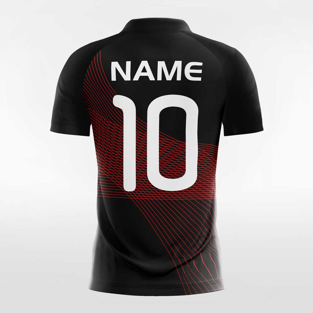 Custom Black & Red Men's Sublimated Soccer Jersey