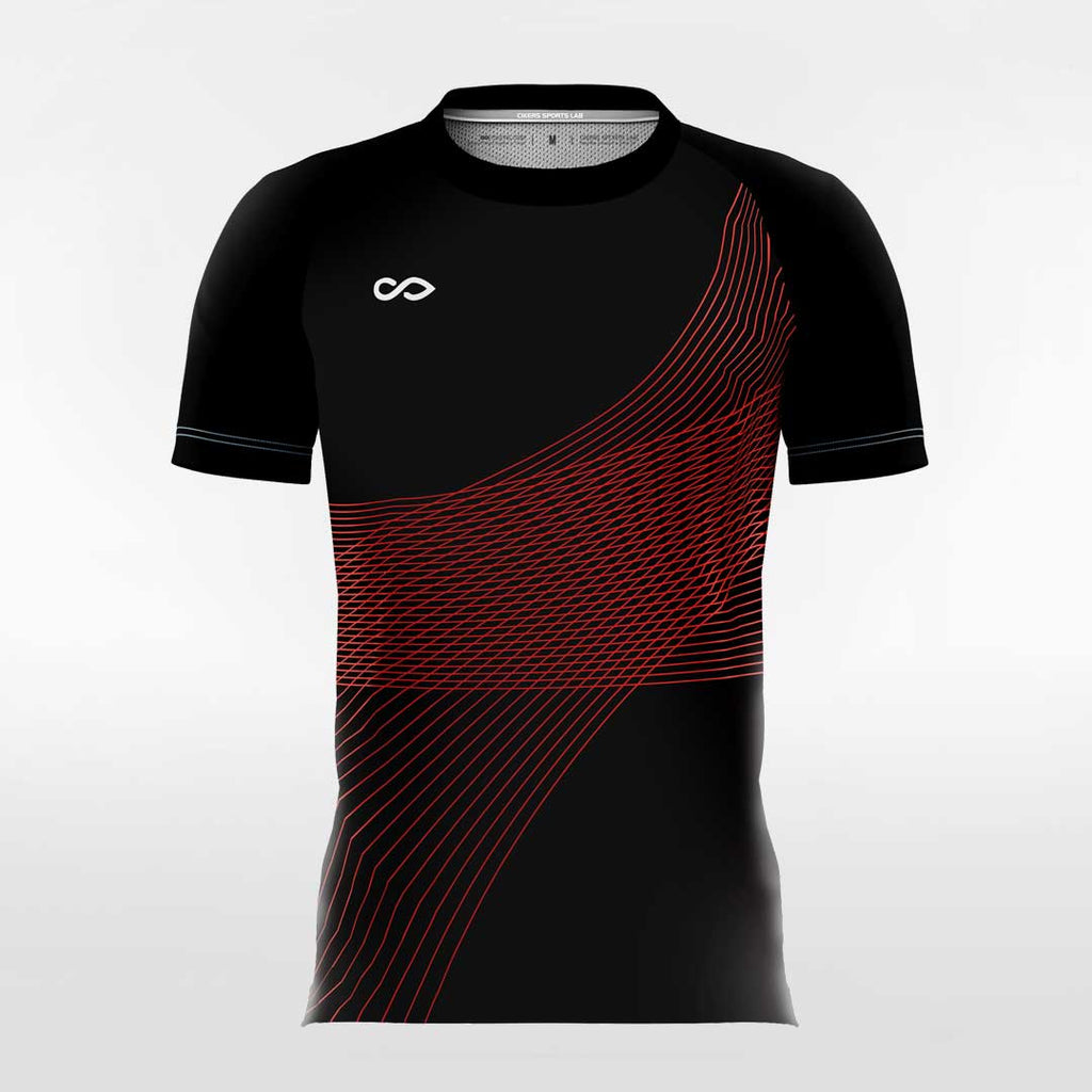 Custom Black & Red Men's Soccer Jersey