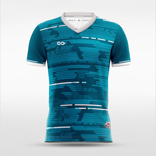 Custom Cyan Men's Soccer Jersey