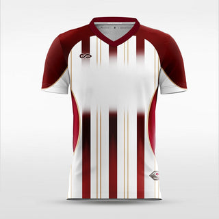 Custom White and Red Men's Soccer Jersey