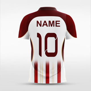 Custom White and Red Men's Sublimated Soccer Jersey